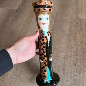 Bella Casa "Lydia's Leopard Coat " Susan Paley by Ganz Ceramic Vase 11.5"